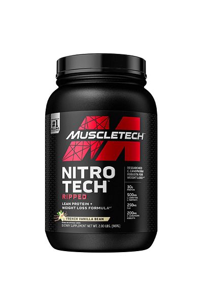 MUSCLETECH Nitro Tech Ripped Lean Protein & Weight Loss, French Vanilla Bean, 2 LB