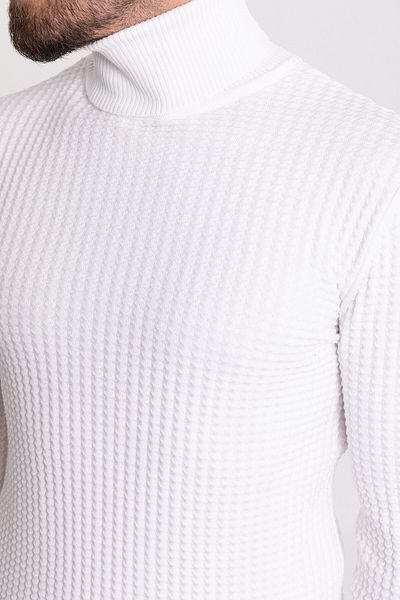 Mcr Textured Slim Fit Full Turtleneck Men's Sweater Ecru - 11338.20K