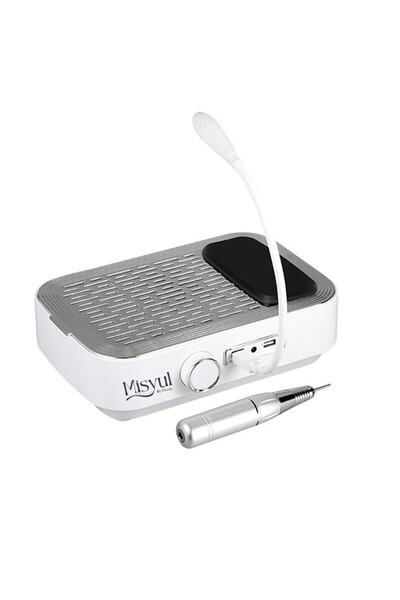 Misyul Tırnak Toz Toplayıcı Cihaz, Kalem Freze, Led Lamba, 4'lü Protez Tırnak Manikür Seti Beyaz