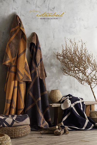 TEKSTİLDENİZİ Istanbul Modernist Double Cotton Blanket - Antra Good Pass