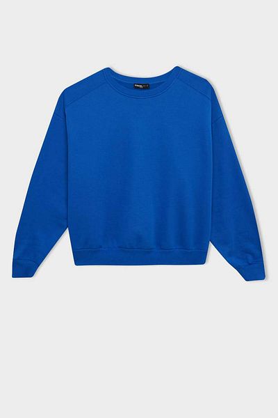 DeFacto Cool Oversize Wide Fit Crew Gât Gros Basic Solid Hanorac A4177ax24wn