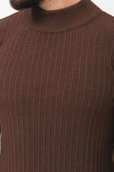 Mcr Striped Slim Fit Half Turtleneck Wool Men's Sweater Brown - 11392.22K