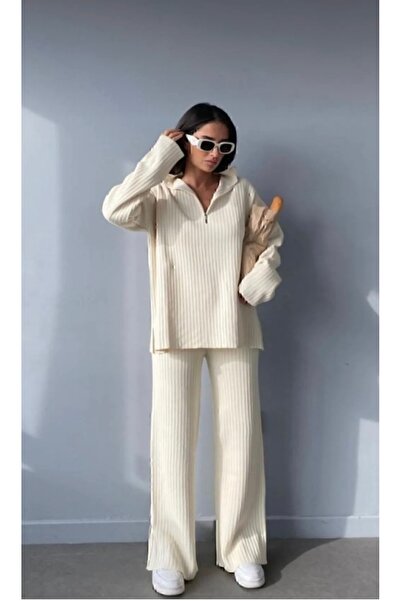 YILMAZ TRICOU DIN TRICOT DE DAMĂ CU GULER FITIL, DETALII CU FERMUAR ȘI SPLITU...