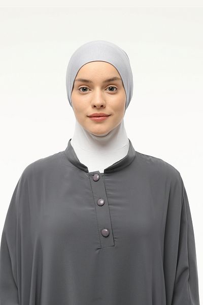 Altobeh Έτοιμο πρακτικό κουμπωτό ελαστικό καπό Hijab γκρι
