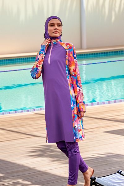 Marina Purple Parachute Full Covered Hijab Swimsuit - M2495
