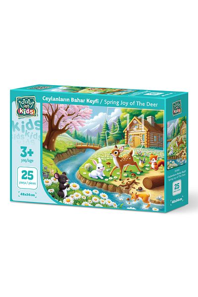 Art Puzzle Art Children's Spring Pleasure of Gazelles 25 Piece Puzzle