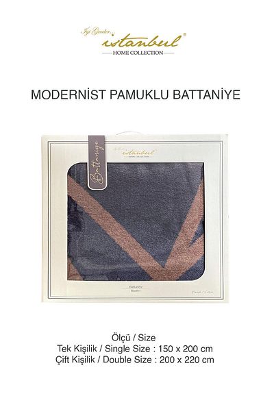 TEKSTİLDENİZİ Istanbul Modernist Double Cotton Blanket - Antra Good Pass