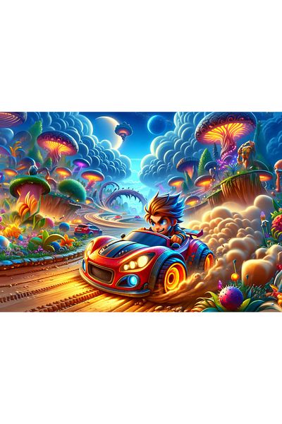 Art Puzzle Art Child Mischievous Racer 100 Piece Puzzle