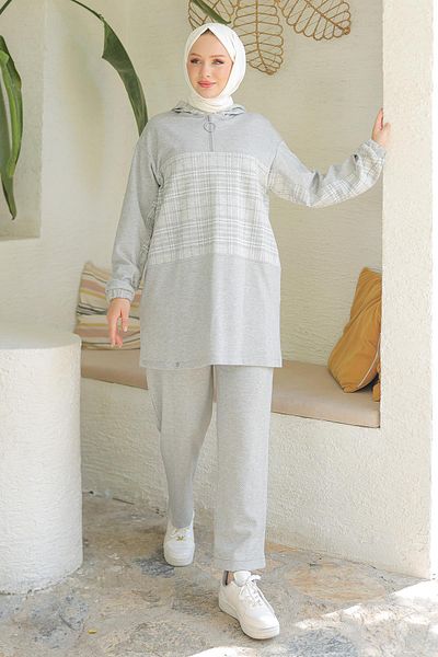 Armine ARINE TREND - بدلة رمادية بغطاء للرأس مكونة من قطعتين 24KT619