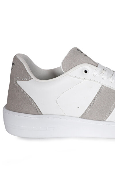 bilcee Pantofort de damă Essential One, alb-gri, cu talpă groasă, cu detaliu din piele intoarsa, 2004