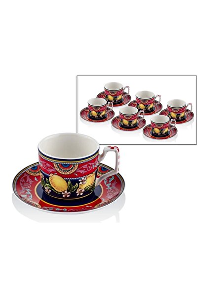 LAMEDORE Cıtrus 6 Kişilik Kahve Fincan Seti