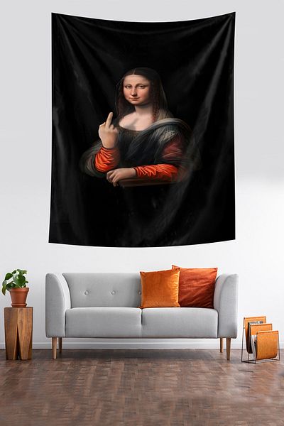 on the clouds Husă de perete din material textil anti-pete Mona Lisa cu răspuns silențios