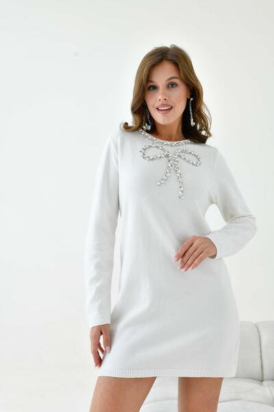 FTZ WOMEN Women's Stone Detailed Tunic Ecru 20894