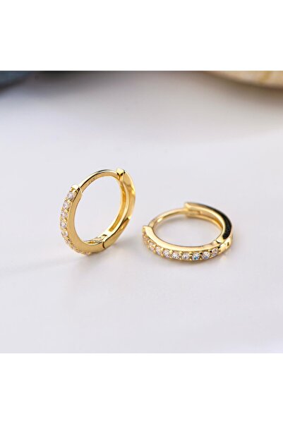 GOLDKUPE 14 Ayar Taşlı Halka Altın Küpe1,05 gr