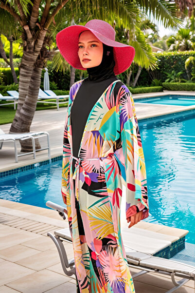 Marina Colorful Patterned Kimono Kaftan - P2410