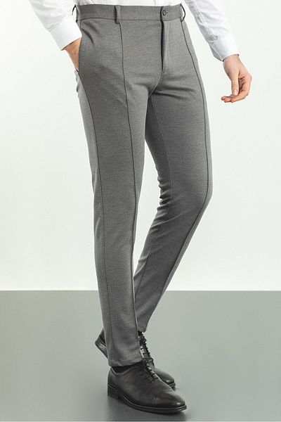 Mcr Super Slim Fit Stripe Detailed Men's Trousers Anthracite - 38100.22K