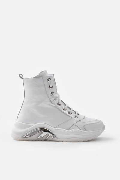 NILUFARR Γυναικείες μπότες Houston White Patent Leather Γνήσιο Δέρμα