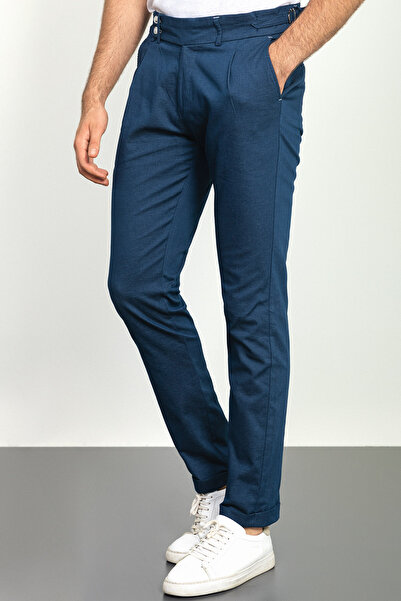 Mcr Чоловічі штани Slim Fit з плісировкою, колір індиго - 38125.22K