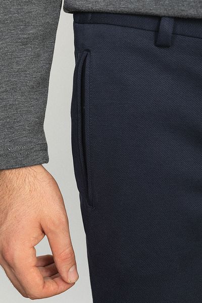 Mcr Straight Super Slim Fit Elastic Waist Men's Trousers Navy Blue - 38105.22K