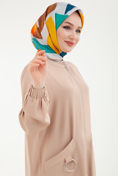 Armine Trend Elastic Sleeves Pocketed Zippered Wear and Go Mink 24Yt546