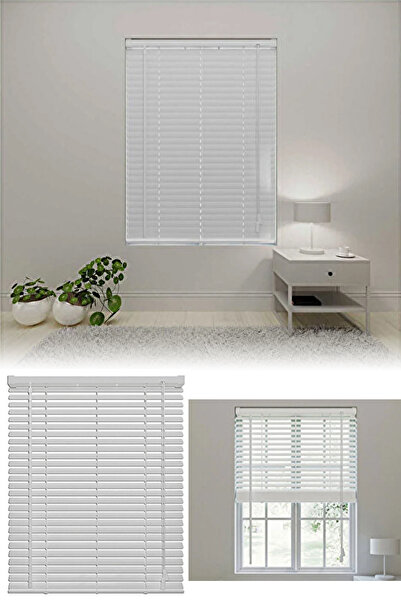 Binbirreyon Pvc Jaluzi Perde 25mm Beyaz Güneşlik Stor Perde KD090