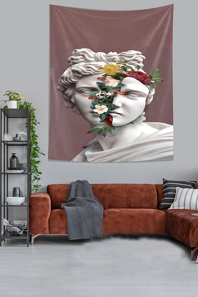 on the clouds Floral Sculpture Head Stain Resistant υφασμάτινο κάλυμμα τοίχου Ταπετσαρία τοίχου