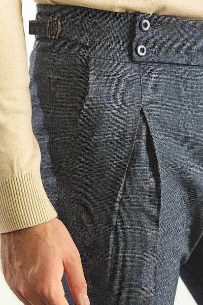 Mcr Pleated Slim Fit Men's Trousers Navy Blue - 38119.22K