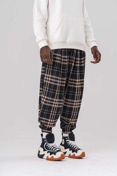 go gang own Gym Elastic Waist and Leg Pleated Pleated Baggy Shalwar