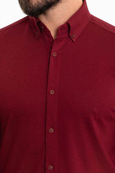 Mcr Straight Slim Fit Men's Shirt Claret Red - 37844.23K