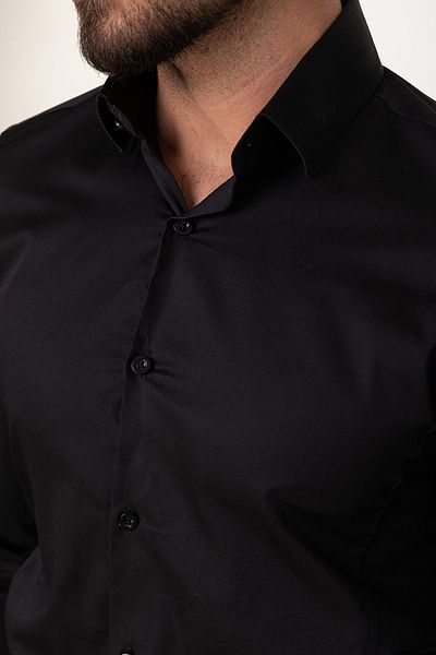 Mcr Plain Slim Fit Classic Men's Shirt Black - 37165.15K