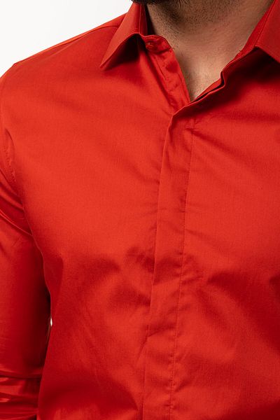 Mcr Straight Slim Fit Polycort Collar Classic Men's Shirt Tile - 37445.21K