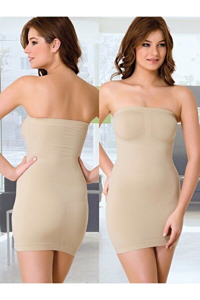 Benim Denim فستان مشد بدون حمالات