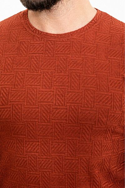 Mcr Patterned Slim Fit Crew Neck Long Sleeve Men's T-Shirt Tile - 36803.23K