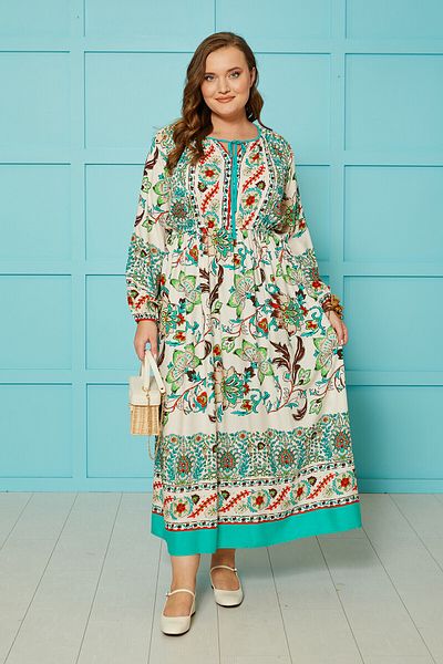 Büyük Moda PATTERNED LONG DRESS