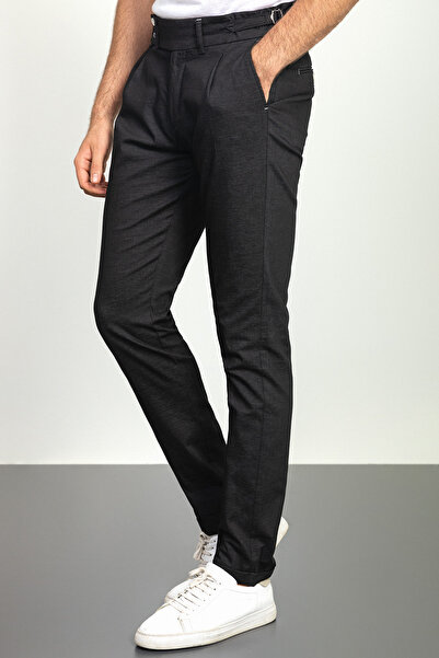 Mcr Чоловічі штани Slim Fit з плісировкою, чорні - 38125.22K