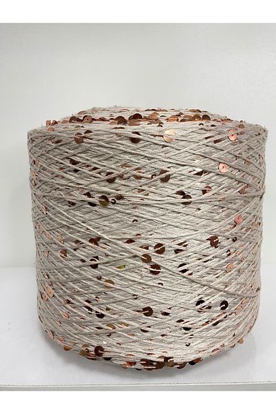 göçer Floss Colorful Viscose Cotton 3mm 6mm Stone Copper Glitter Sequin Visual Net - 200 Gr