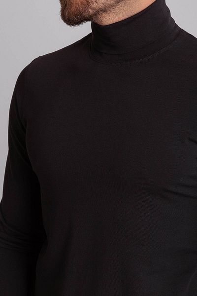 Mcr Plain Slim Fit Long Sleeve Full Turtleneck Men's Combed Cotton Black - 36678.21K