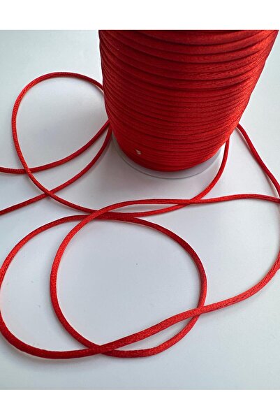 KARAASLAN 100 Metre - 2 Mm Floş Ip, Bileklik Ipi, Sıçan Kuyruğu Ip, Kırmızı, Takı Ipi