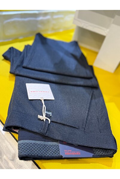 Perecoma Corcotti Kışlık Çizgili Yün Klasik Pantolon