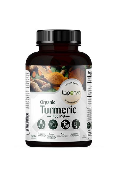 Laperva Organic Turmeric, 1400 mg, 60 Tablets