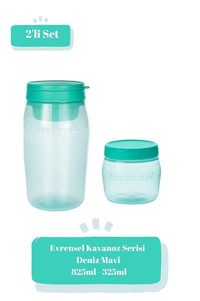 Tupperware Universal Series Set of 2 825ml and 325ml Jars Leak Proof Practical Food Storage Container