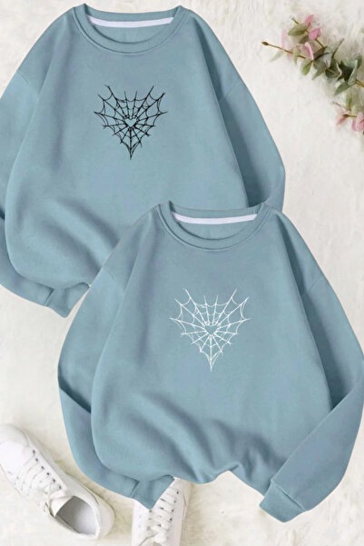 FECCY Hanorac cu design combinat Lover, imprimat cu Spider Ag