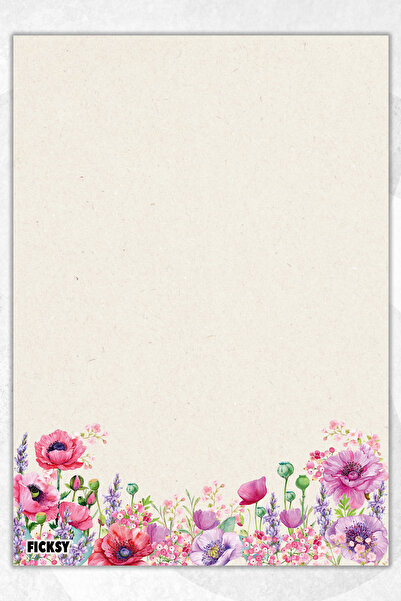 Ficksy لوحة ملاحظات مقاس A5 بنمط الأزهار - 50 ورقة، لوحة مذكرة، لوحة مذكرة، دفتر ملاحظات للقائمة