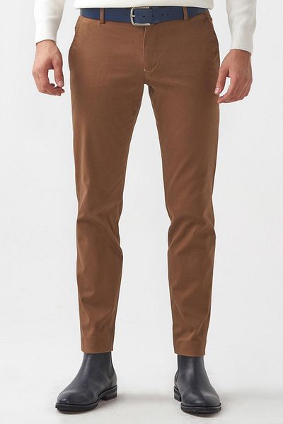 Mcr Straight Camel Color Slim Fit Men's Trousers