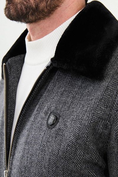 Mcr Fur Collar Coat Shirt