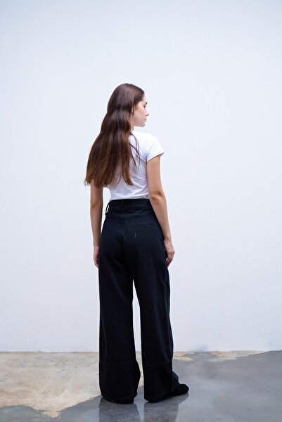 QANU Cotton Stitched Trousers Black