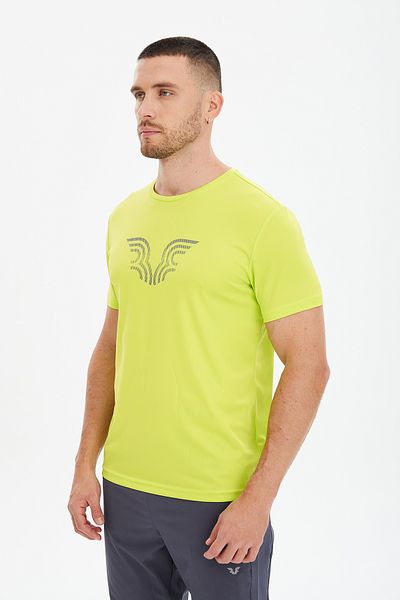 bilcee Ανδρικό μπλουζάκι με πράσινο εμπριμέ Crew Neck Training Casual και Sports T-shirt 0827