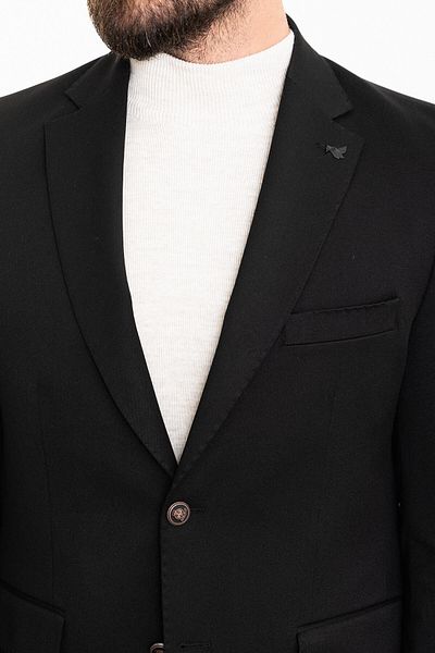Mcr Straight Slim Fit Mono Collar Men's Jacket Black - 40329.23K