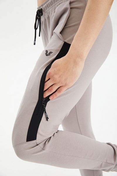 bilcee Γυναικείο αθλητικό παντελόνι μπεζ Ribbed Cotton - 0807
