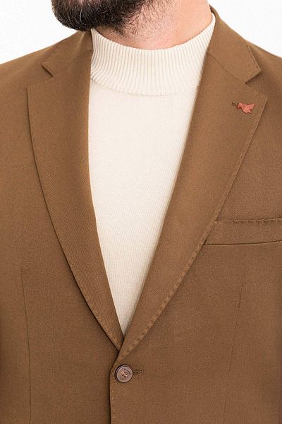 Mcr Straight Slim Fit Mono Collar Men's Jacket Camel - 40329.23K